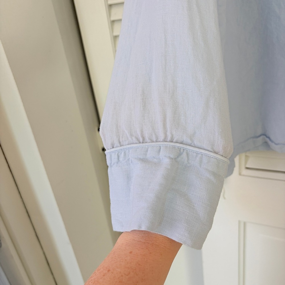 Serena & Lily Positano Linen Pajama Set Sky Blue Women's S Button Down - Picture 6 of 12